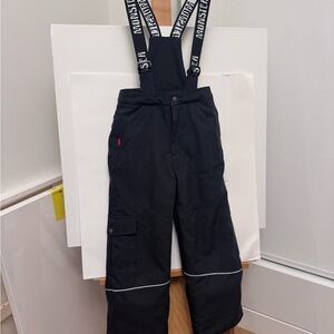 High end name brand Black Snow Pants with detachable/adjustable Suspenders.